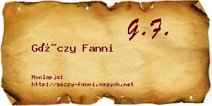 Géczy Fanni névjegykártya