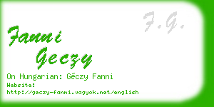 fanni geczy business card