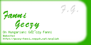 fanni geczy business card